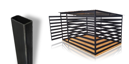 BRUTUS-fekete színű széles profilokból készült kutyakennel